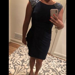 Navy Xscape Cap Sleeve Dress❄️